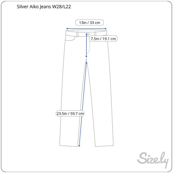 Silver Womens 28 x 22 Aiko Mid Capri Cropped Super Stretch Denim Jeans 26 x 23.5 - Picture 2 of 12